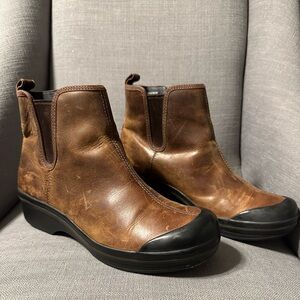 Dansko Brown Ankle Boots with Elastic Panels